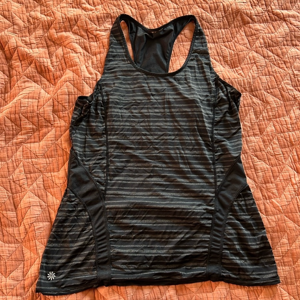 Women’s Black Striped Racerback Tank Top